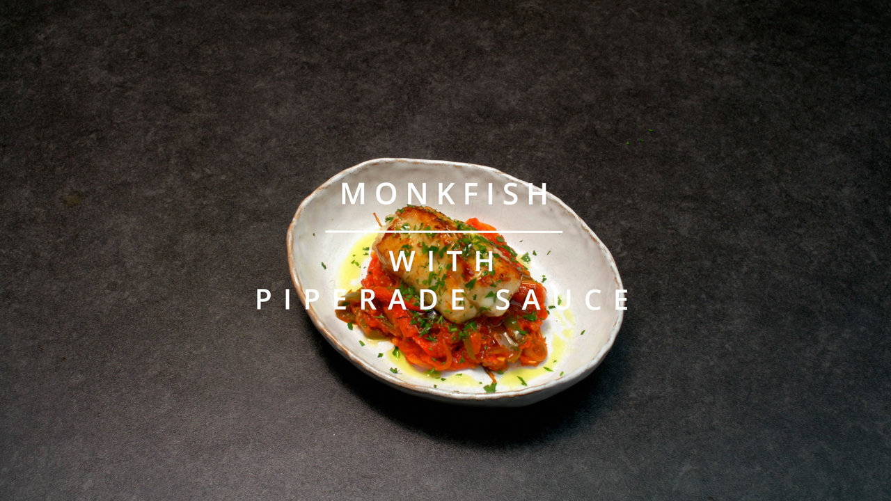 Roasted Monkfish with Piperade Sauce
