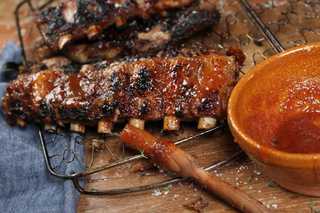 Barbecued Iberico Pork Ribs with Quince Glaze