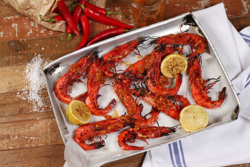 Barbecued Piri Piri Prawns