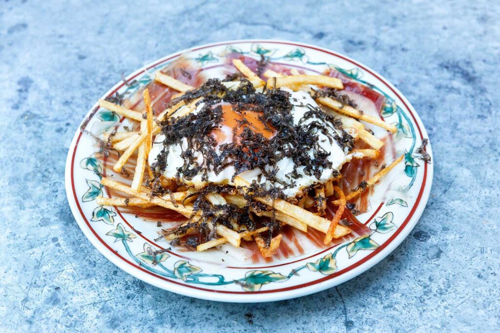 Fried Egg with Chips, Jamón Ibérico and Black Truffle