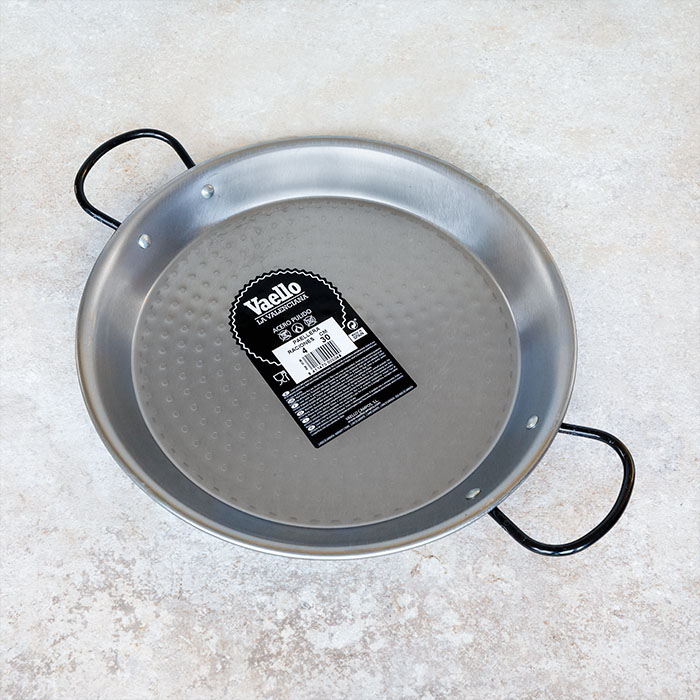 Vaello Polished Steel Paella Pan 30cm