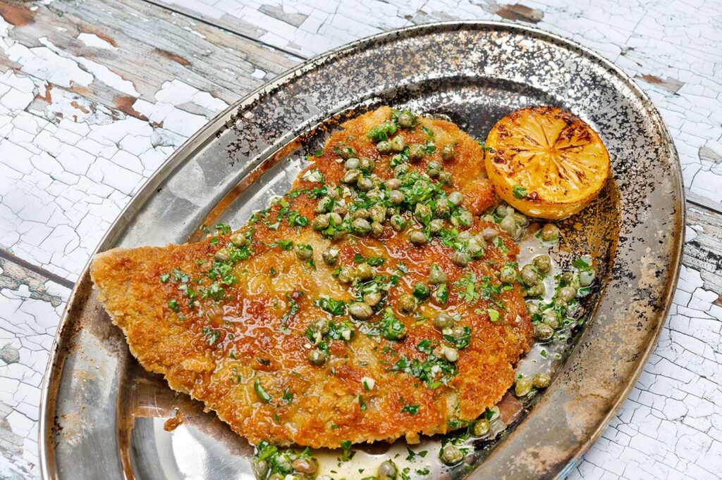 Ibérico Pork Schnitzel with Caper and Lemon Butter