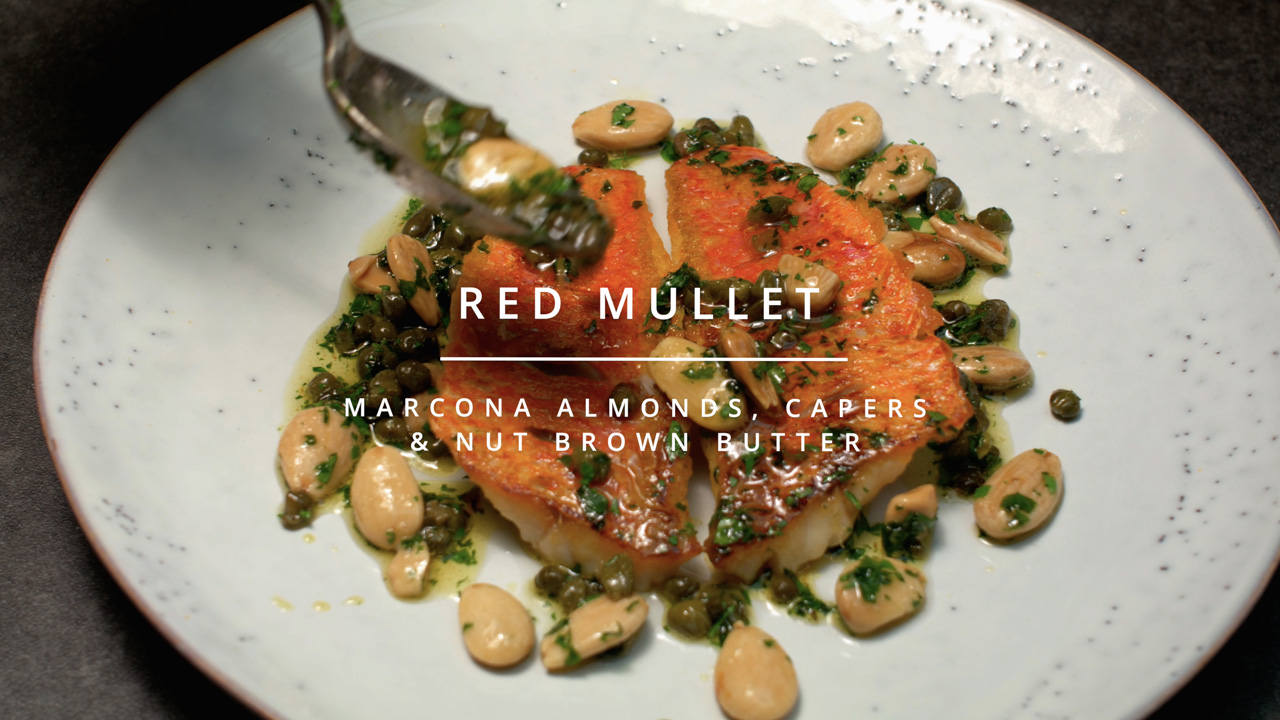 Red Mullet with Marcona Almonds, Capers and Nut Brown Butter
