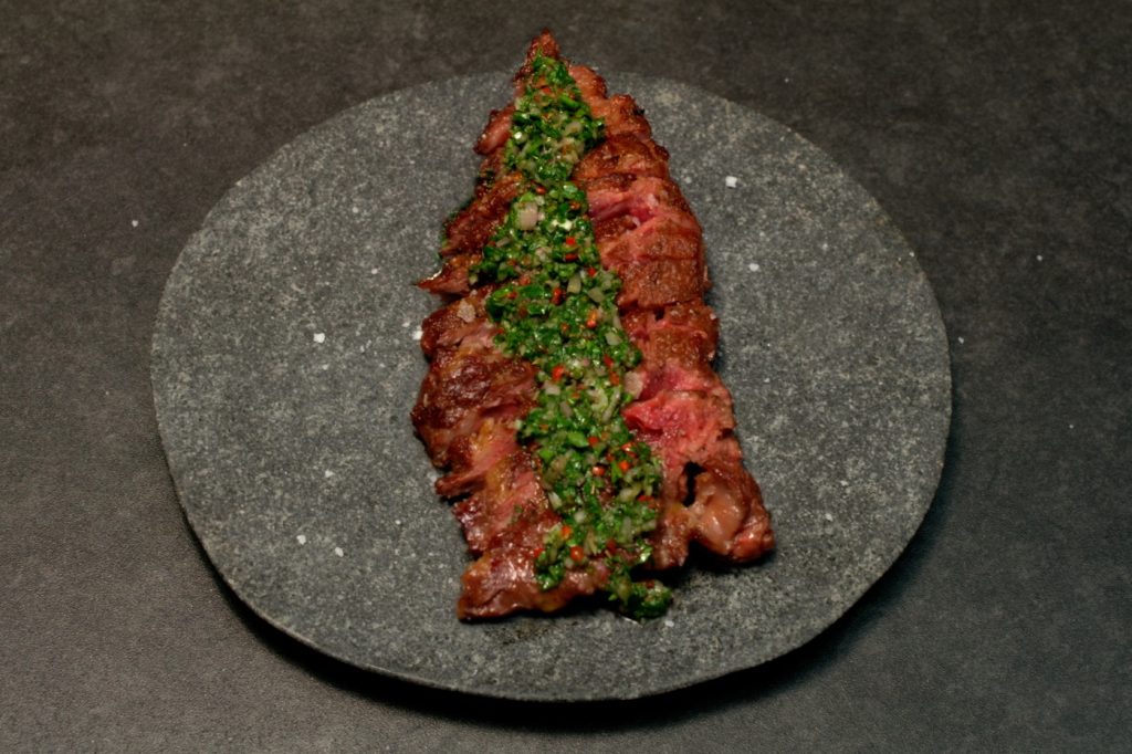 Barbecued Pluma Ibérica with Chimichurri Sauce