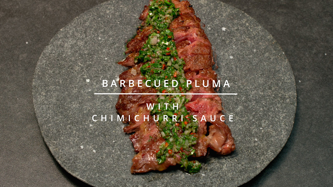 Barbecued Pluma Ibérica with Chimichurri Sauce