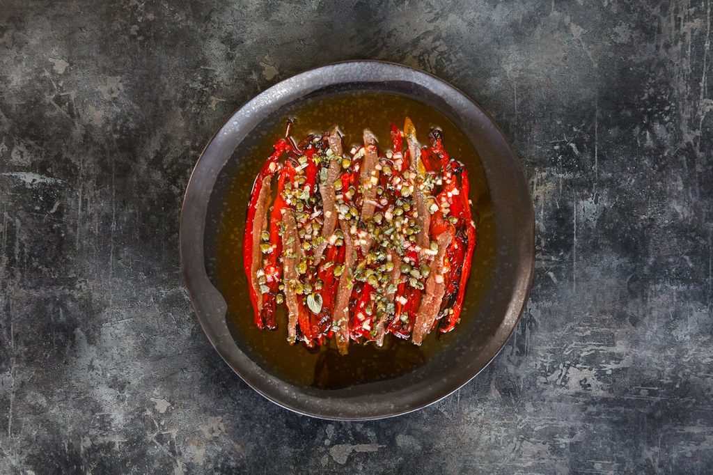 Marinated Red Peppers and Cantabrico Anchovies