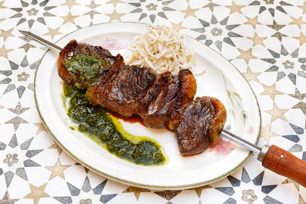 Barbecued Galician Picanha with Salsa Verde and Celeriac Remoulade
