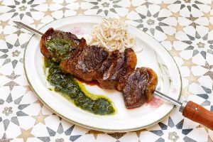 Barbecued Galician Picanha with Salsa Verde and Celeriac Remoulade